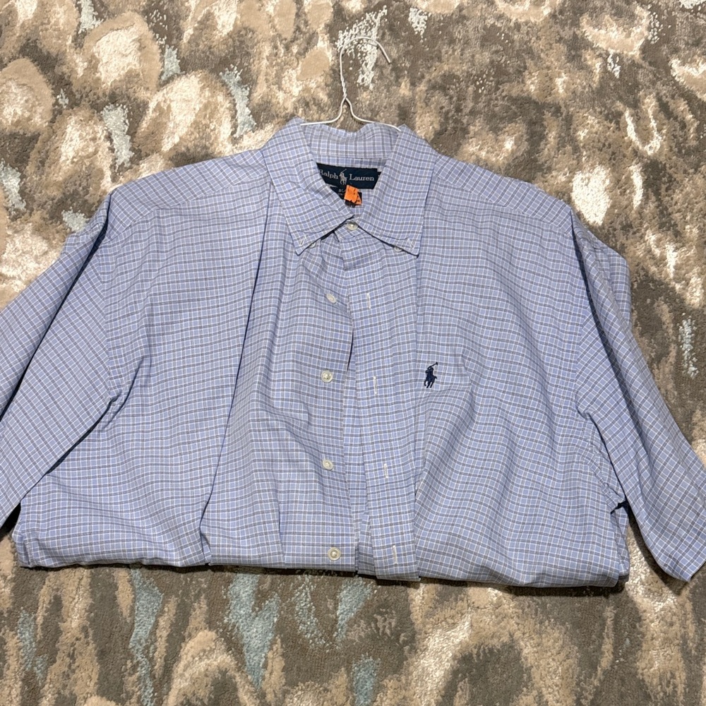 Ralph Lauren Light Blue Plaid Button Down Shirt